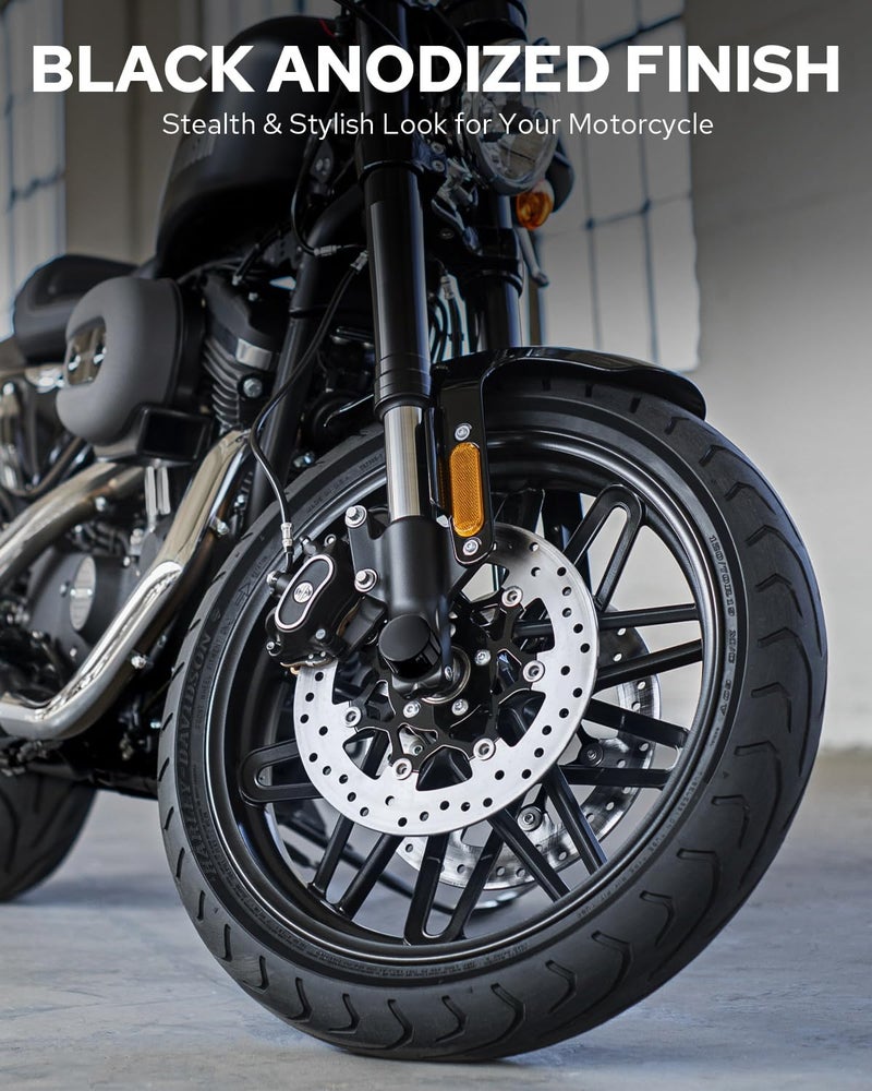 Benlari CNC Front Axle Nut Covers fit for Harley, Black Axle Nut Caps Compatible with Harley Davidson Touring Sportster Trike Dyna Softail Street Glide Road King Iron 883 Fat Boy 2002-2023 - Image 2